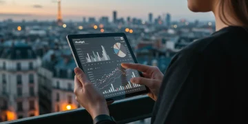 Illustration d'une personne consultant son budget personnel sur une tablette en France en 2026, symbolisant l'épargne