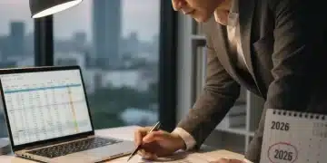Personne analysant des documents financiers pour la réévaluation budgétaire annuelle 2026