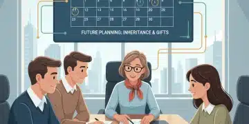 Famille discutant avec un conseiller financier pour la planification successorale en 2026