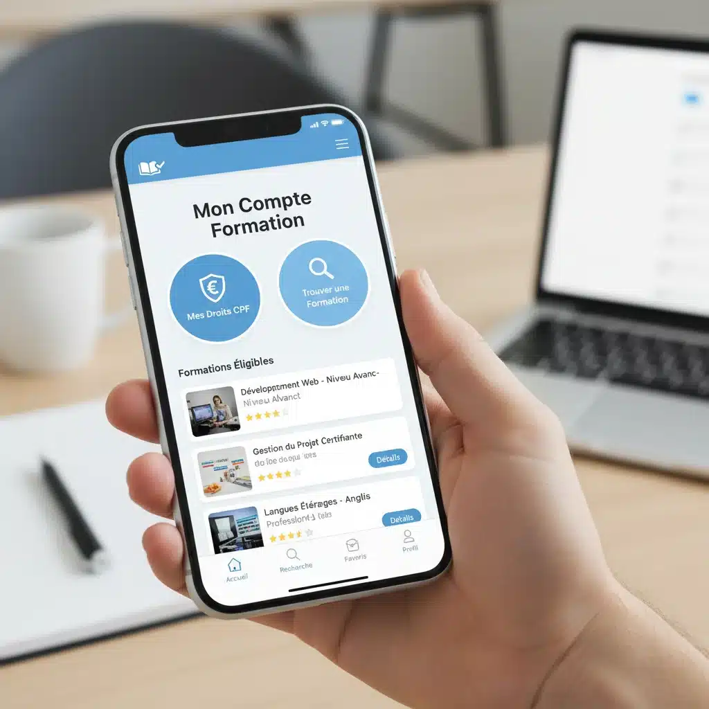 Application mobile pour la gestion et le suivi des droits CPF, facilitant l'accès aux formations.