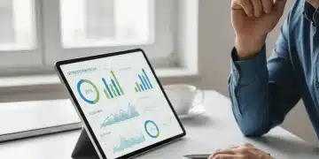Illustration de l'optimisation fiscale des revenus fonciers avec une tablette affichant des graphiques financiers et une calculatrice.