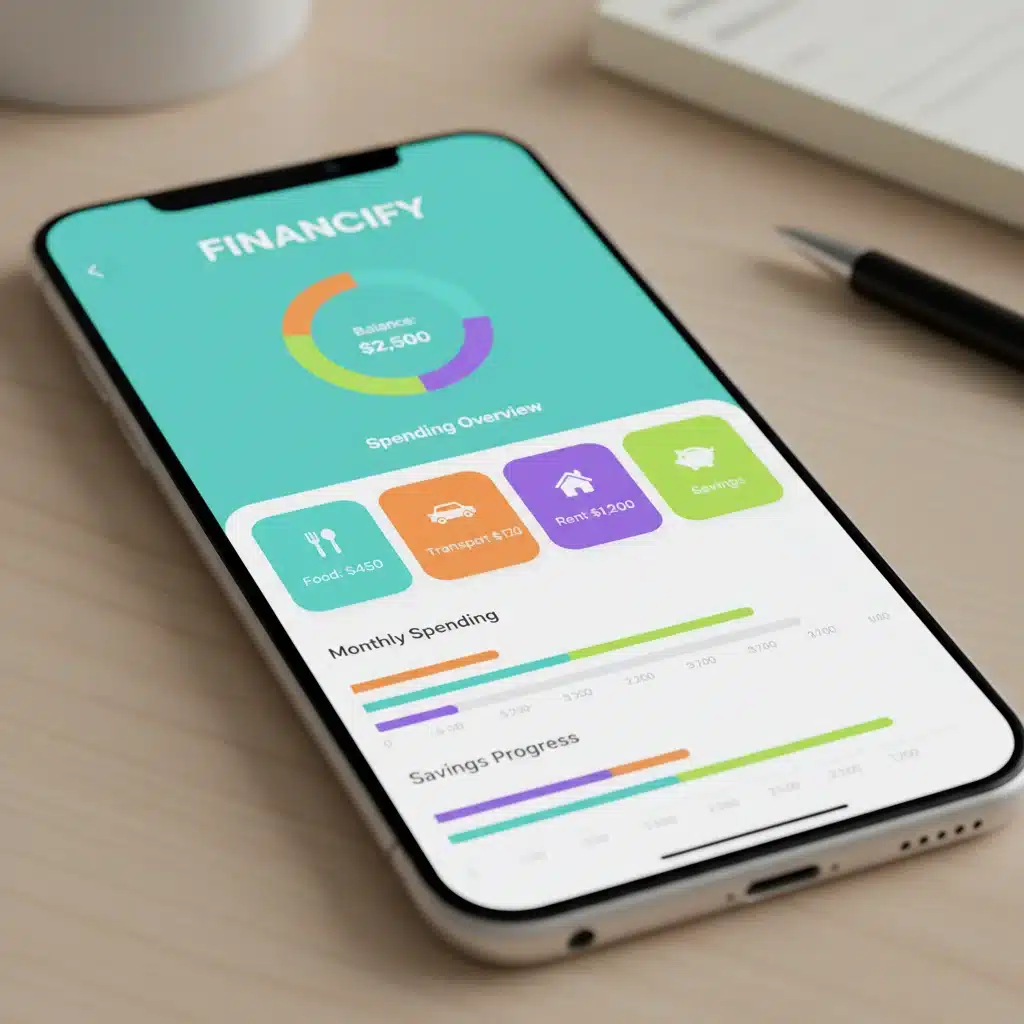 Interface d'application de suivi budgétaire mobile intuitive