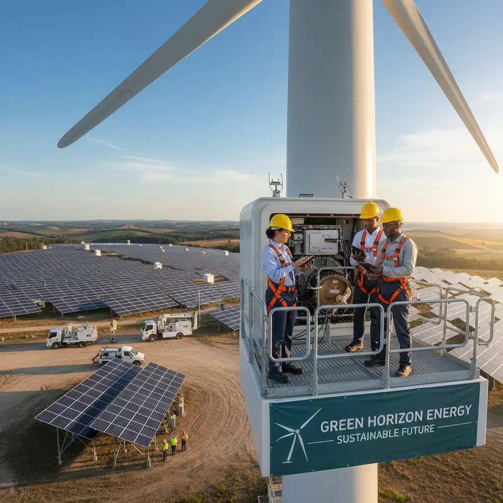 Ingénieurs et techniciens travaillant sur des projets d'énergie renouvelable