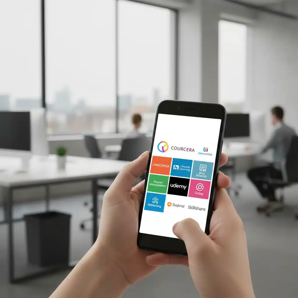 Personne consultant des formations en ligne pour sa reconversion professionnelle