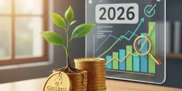 Illustration de l'épargne fructifiant avec des pièces, des billets et un calendrier 2026, symbolisant la croissance financière.